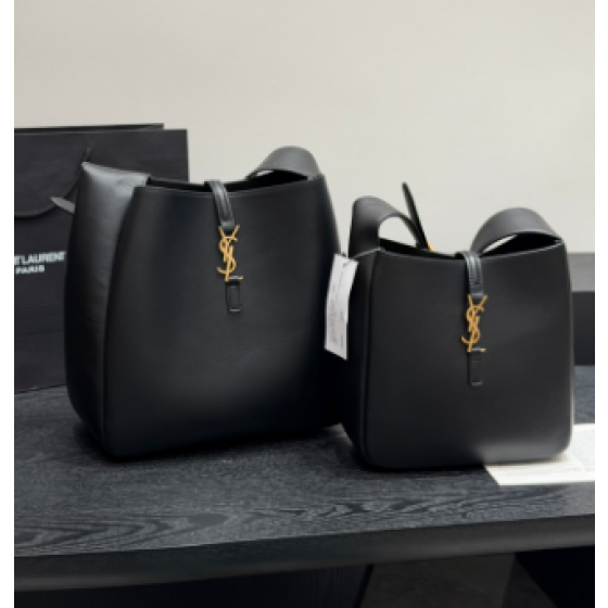 YSL Saint Laurent Leather Underarm Bucket Bag
